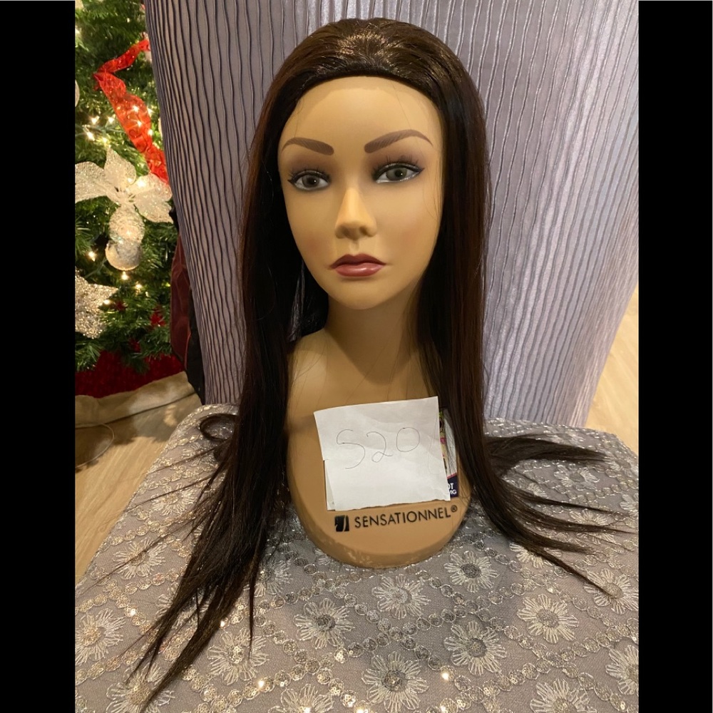 Dark brown straight wig